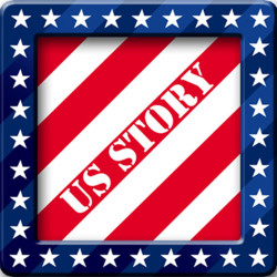 USA Story Carré (20x20cm) - Autocollant(sticker)