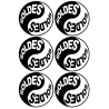 Soldes Yin Yang (6 fois 9.5x9.5cm) - Sticker/autocollant