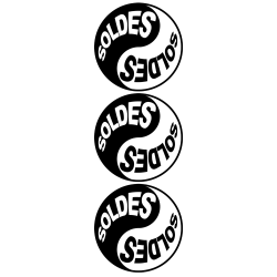 Soldes Yin Yang (3 fois 9.5x9.5cm) - Autocollant(sticker)