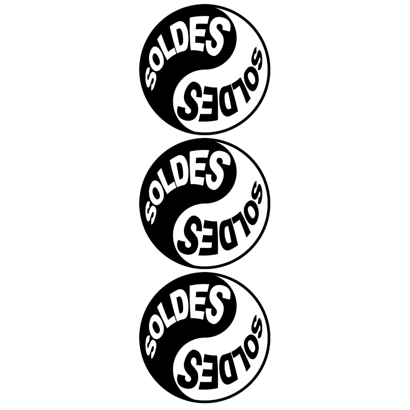 Soldes Yin Yang (3 fois 9.5x9.5cm) - Sticker/autocollant