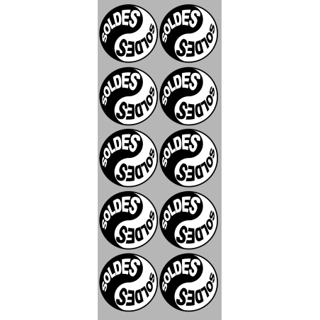 Soldes Yin Yang (10 fois 5x5cm) - Autocollant(sticker)