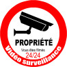 vidéo surveillance Propriété - 15cm - Sticker/autocollant