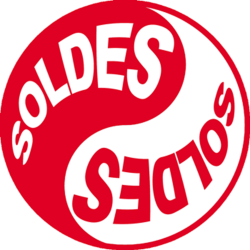 Soldes Yin Yang rouge (20x20cm) - Autocollant(sticker)