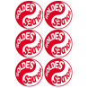 Soldes Yin Yang Rouge (6 fois 9.5x9.5cm) - Autocollant(sticker)