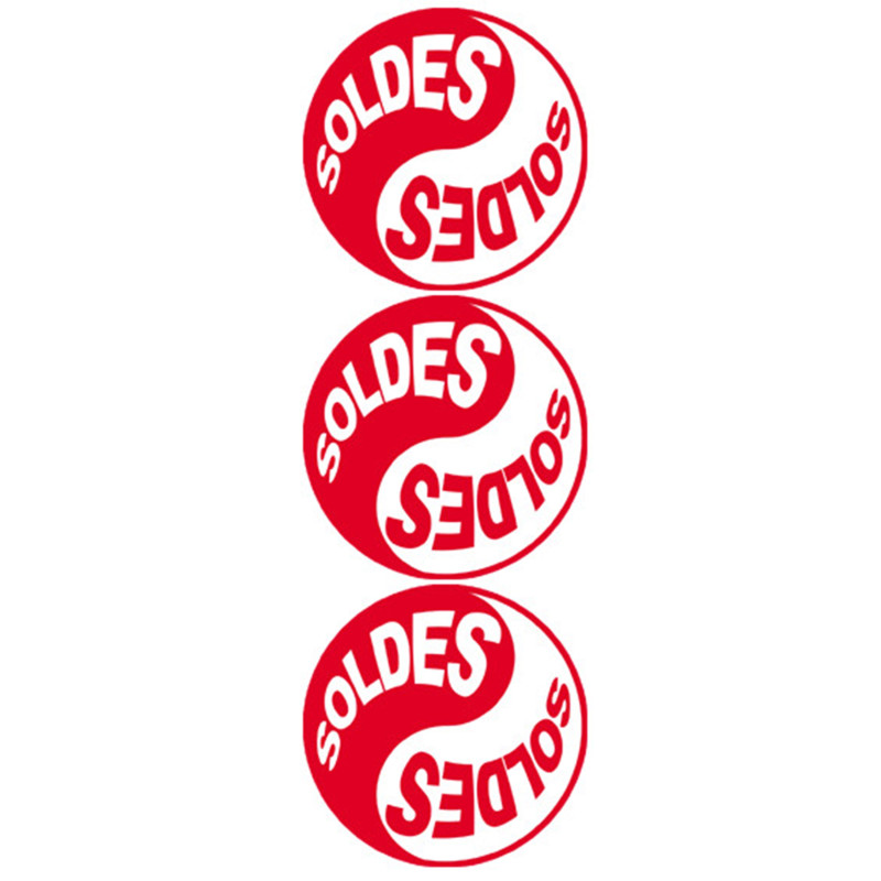 Soldes Yin Yang Rouge (3 fois 9.5x9.5cm) - Autocollant(sticker) Soldes Yin Yang Rouge (3 fois 9.5x9.5cm) - Autocollant(sticker)