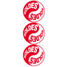 Soldes Yin Yang Rouge (3 fois 9.5x9.5cm) - Autocollant(sticker)