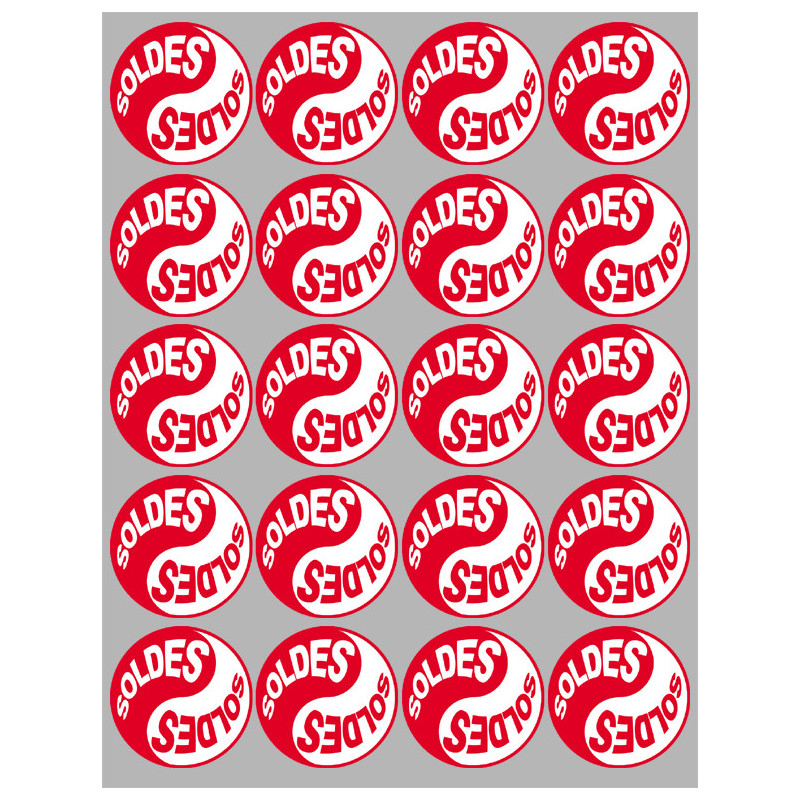 Soldes Yin Yang Rouge (20 fois 5x5cm) - Autocollant(sticker) Soldes Yin Yang Rouge (20 fois 5x5cm) - Autocollant(sticker)