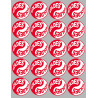 Soldes Yin Yang Rouge (20 fois 5x5cm) - Sticker/autocollant