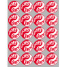 Soldes Yin Yang Rouge (20 fois 5x5cm) - Autocollant(sticker)