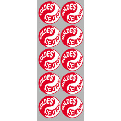 Soldes Yin Yang Rouge (10 fois 5x5cm) - Autocollant(sticker)