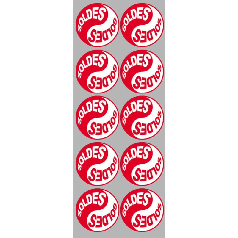 Soldes Yin Yang Rouge (10 fois 5x5cm) - Autocollant(sticker) Soldes Yin Yang Rouge (10 fois 5x5cm) - Autocollant(sticker)