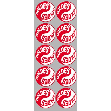 Soldes Yin Yang Rouge (10 fois 5x5cm) - Autocollant(sticker)