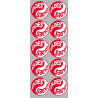 Soldes Yin Yang Rouge (10 fois 5x5cm) - Sticker/autocollant