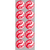 Soldes Yin Yang Rouge (10 fois 5x5cm) - Autocollant(sticker)