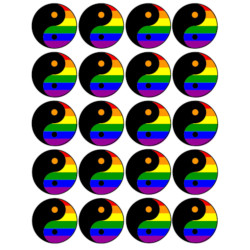 Yin Yang Lgbt (20 fois 5cm) - Autocollant(sticker)