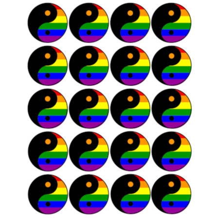 Yin Yang Lgbt (20 fois 5cm) - Autocollant(sticker)