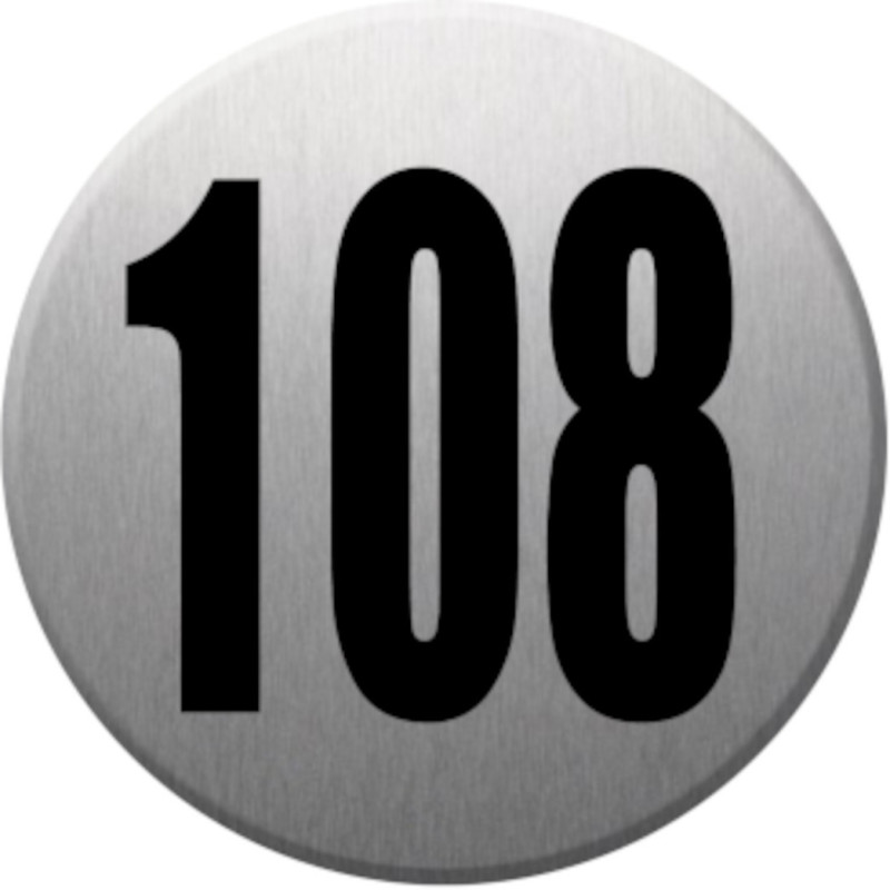 numéroderue108 - gris brossé 10x10cm - Autocollant(sticker) numéroderue108 - gris brossé 10x10cm - Autocollant(sticker)