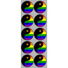 YIN YANG LGBT - 10 stickers de 5cm - Sticker/autocollant