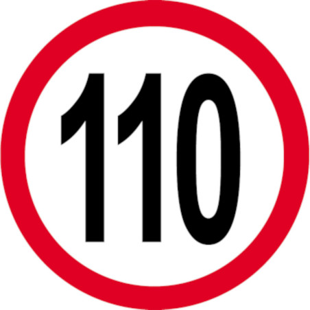 Disque de vitesse 110km/h rouge - 10cm - Autocollant(sticker)