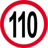 Disque de vitesse 110km/h rouge - 10cm - Autocollant(sticker)