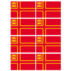 drapeau Normand avec Lions - 8 stickers - 9.5 x 6.3 cm - Sticker/autoc