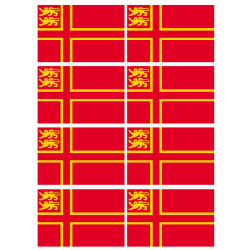 drapeau Normand avec Lions - 8 stickers - 9.5 x 6.3 cm - Autocollant(sticker)
