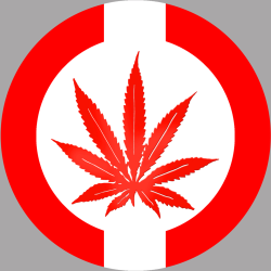 Drapeau canabis au canada (20x20cm) - Autocollant(sticker)