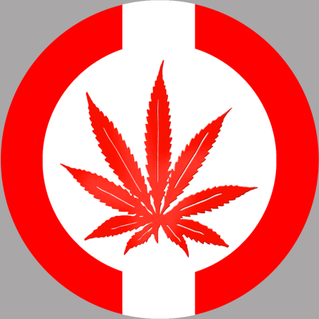 Drapeau canabis au canada (20x20cm) - Autocollant(sticker)