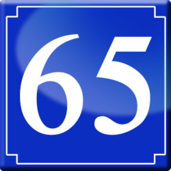 numéroderue65 - classique 10x10cm - Sticker/autocollant