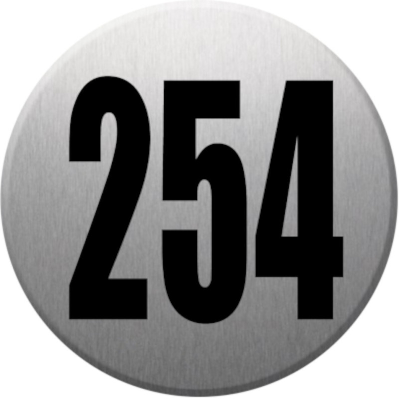 numéroderue254 - gris brossé 10x10cm - Autocollant(sticker) numéroderue254 - gris brossé 10x10cm - Autocollant(sticker)