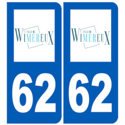 immatriculation 62 Wimereux - Sticker/autocollant