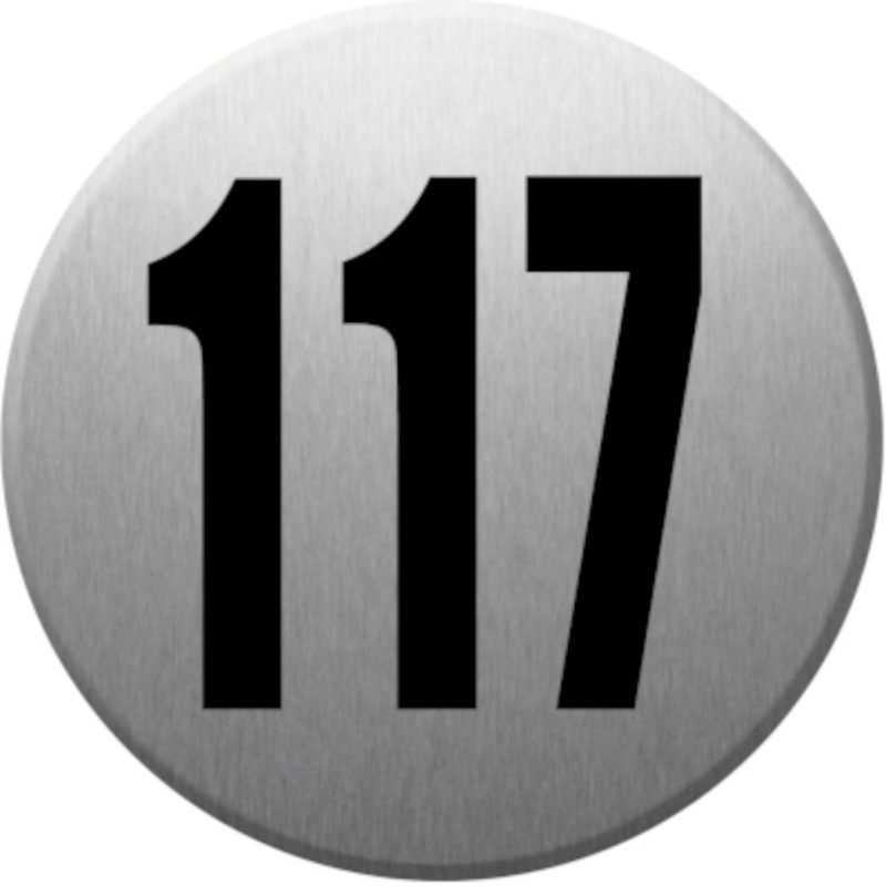 numéroderue117 - gris brossé 10x10cm - Autocollant(sticker)