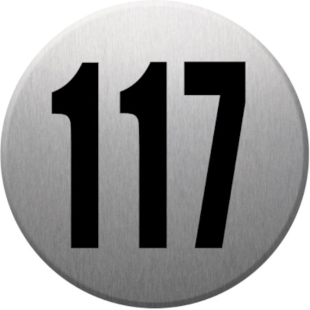numéroderue117 - gris brossé 10x10cm - Autocollant(sticker)