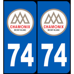 immatriculation 74 Chamonix-Mont-Blanc - Autocollant(sticker)