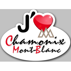 j'aime Chamonix-Mont-Blanc (15x11cm) - Autocollant(sticker)