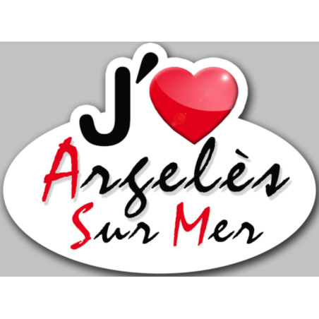 j'aime Argelès-sur-Mer (15x11cm) - Autocollant(sticker)