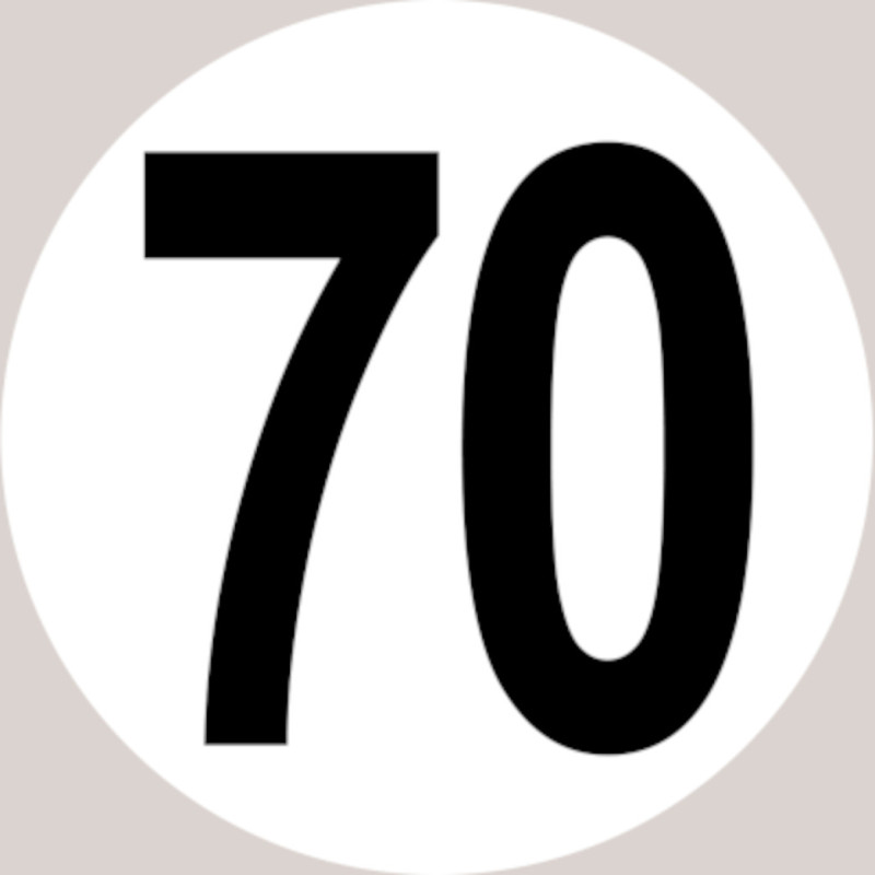 Disque de vitesse 70 - 10cm - Autocollant(sticker) Disque de vitesse 70 - 10cm - Autocollant(sticker)