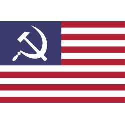 Drapeau US faucille - 9.5x6.3cm - Autocollant(sticker)