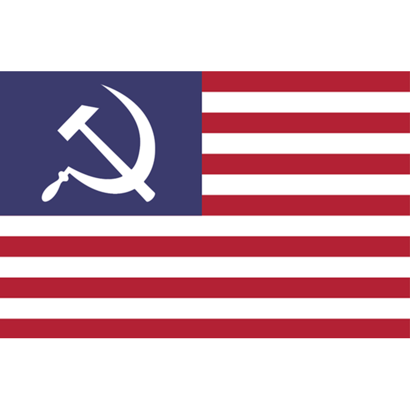 Drapeau US faucille - 9.5x6.3cm - Sticker/autocollant