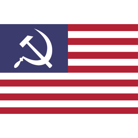 Drapeau US faucille - 9.5x6.3cm - Sticker/autocollant