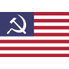 Drapeau US faucille - 9.5x6.3cm - Autocollant(sticker)