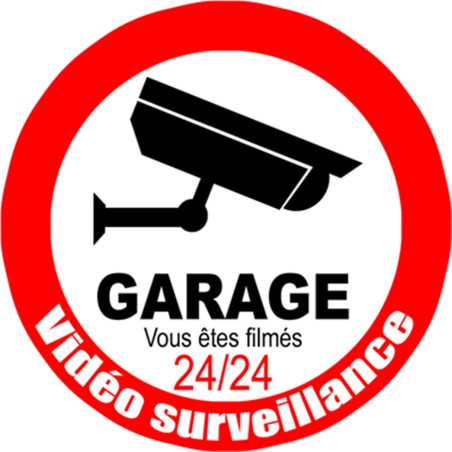 vidéo surveillance Garage - 15cm - Autocollant(sticker)