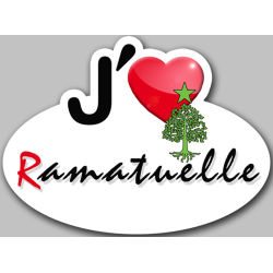 j'aime Ramatuelle (5x3.7cm) - Autocollant(sticker)