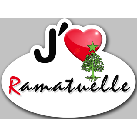 j'aime Ramatuelle (5x3.7cm) - Autocollant(sticker)