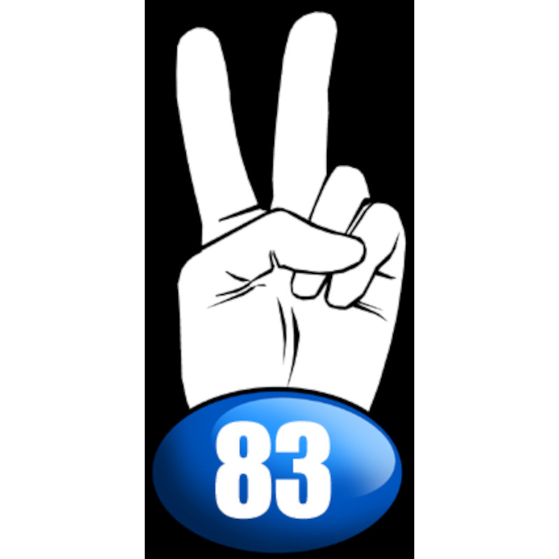 salut de motard département 83 (10x4,8cm) - Sticker/autocollant