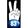salut de motard département 83 (10x4,8cm) - Autocollant(sticker)