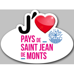 j'aime Le Pays de Saint-Jean-de-Monts (5x3.7cm) - Sticker/autocollant