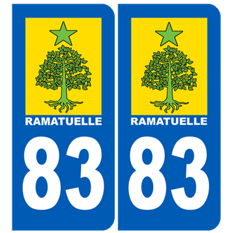 immatriculation Ramatuelle 83 - Autocollant(sticker) immatriculation Ramatuelle 83 - Autocollant(sticker)