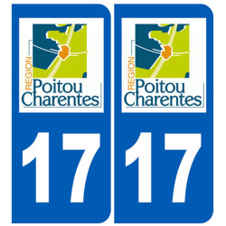 immatriculation 17 Poitou Charentes - Sticker/autocollant