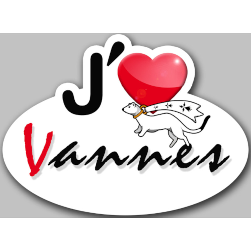 j'aime Vannes (15x11cm) - Sticker/autocollant